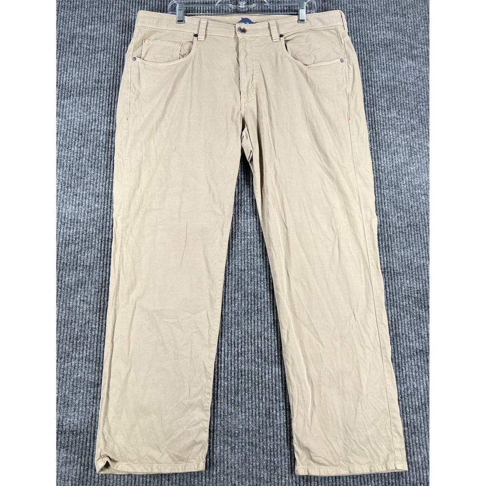 Tommy Bahama Pants Mens 38x30 Beige 5 Pocket Causal Comfort Beach Vacation Golf